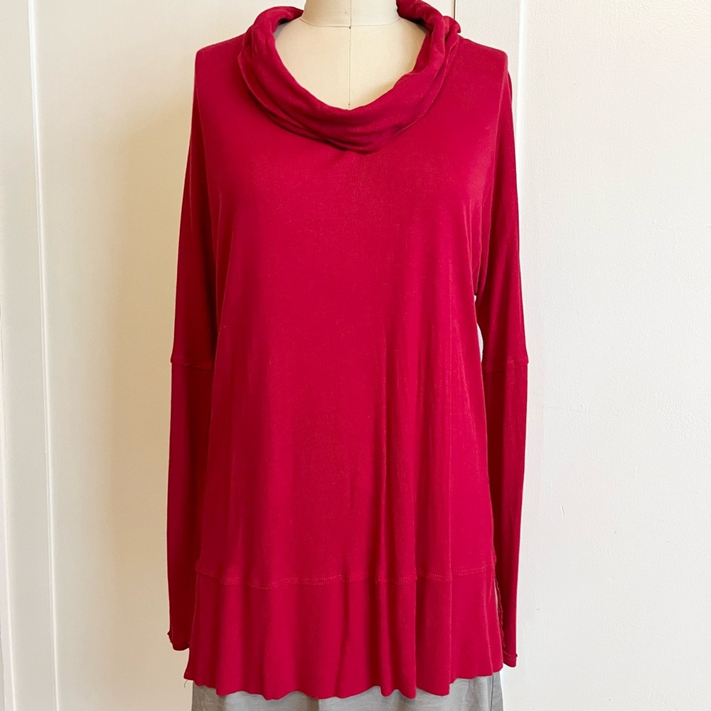 Anthropologie Bordeaux Red Knit Top